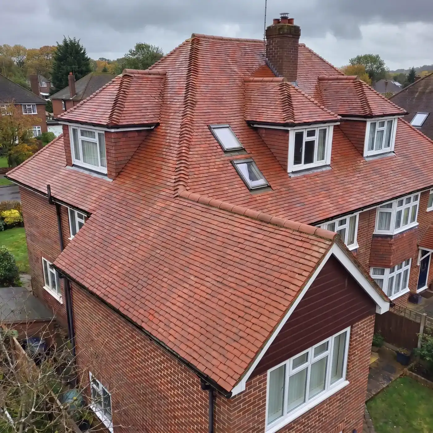 Roof after low-pressure biocide treatment — Essex Pressure Washing Co Essex