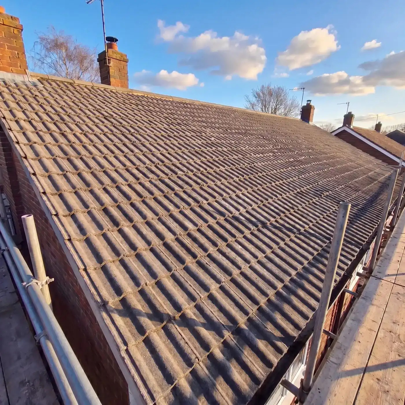 Roof after biocide treatment — protection lasting years — Essex Pressure Washing Co Essex